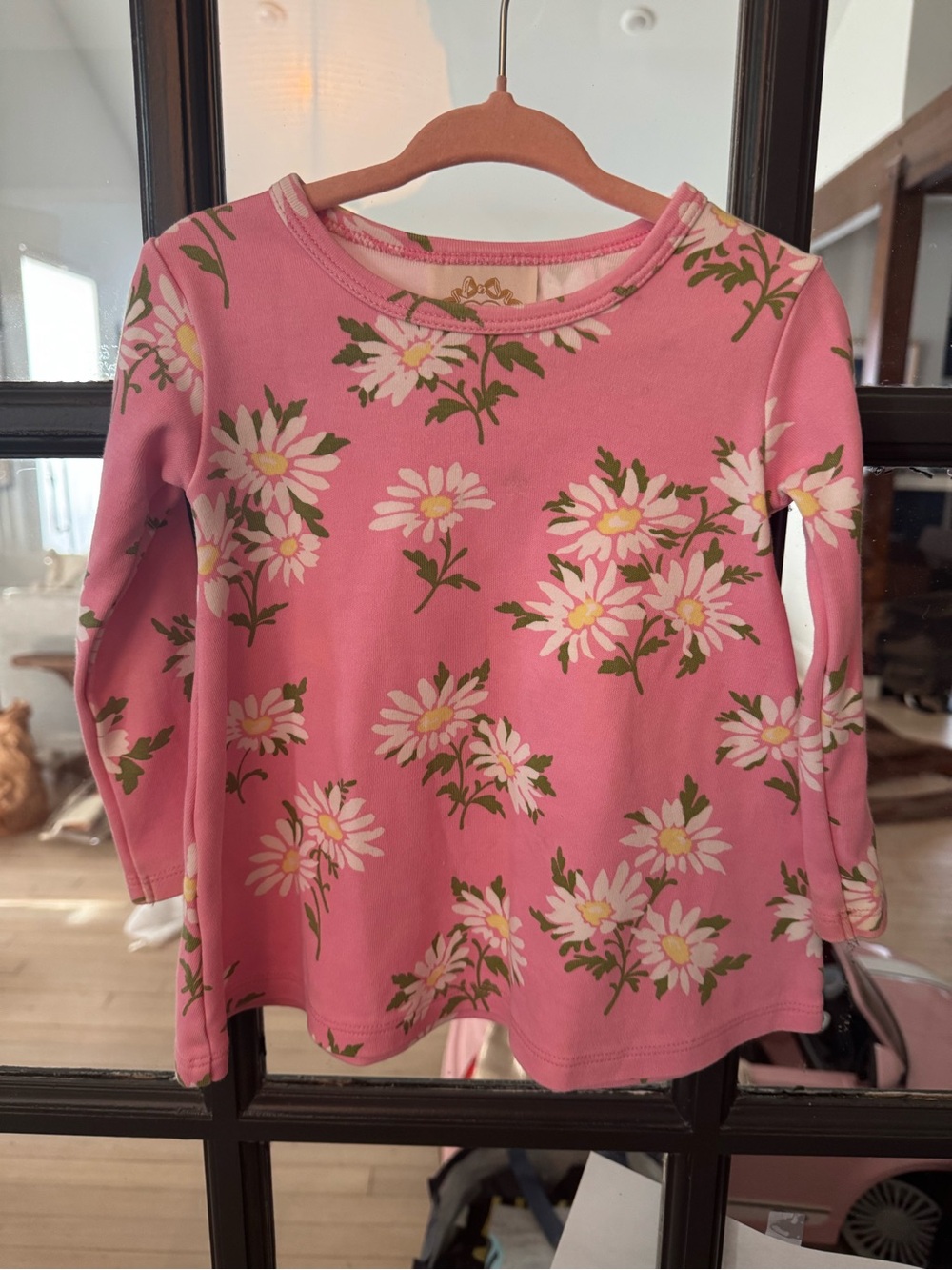 Girls' Pink Floral Long-Sleeve dress